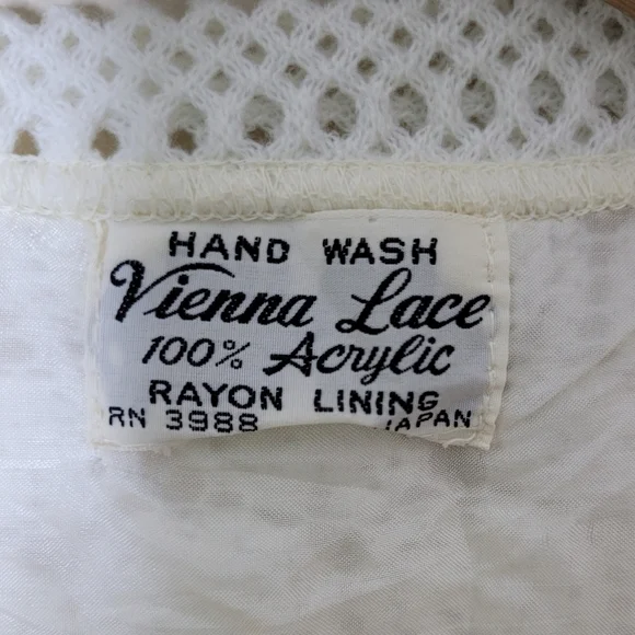 VTG Vienna Lace Open Front Cardigan Sweater Size Small 60's Japan - Picture 7 of 8